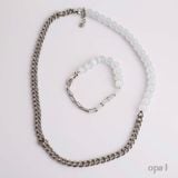  Combo vòng cổ + vòng tay mix đá mắt mèo cho Nam 