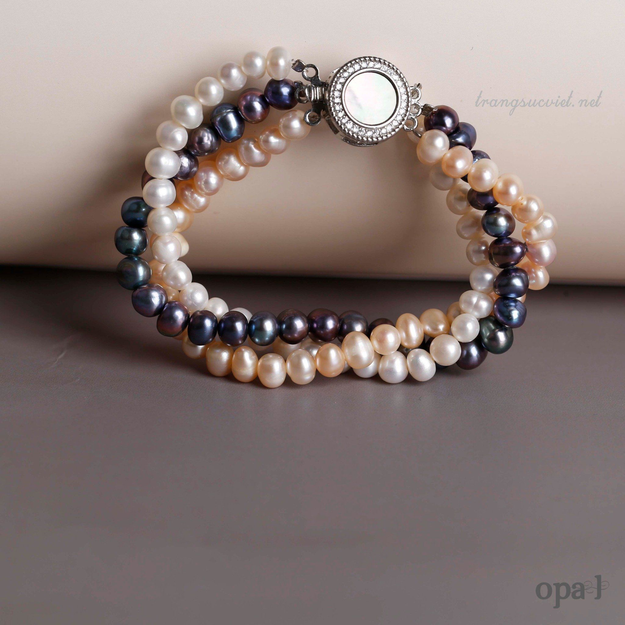  Vòng tay ngọc trai 3 layer sang trọng và tinh tế 