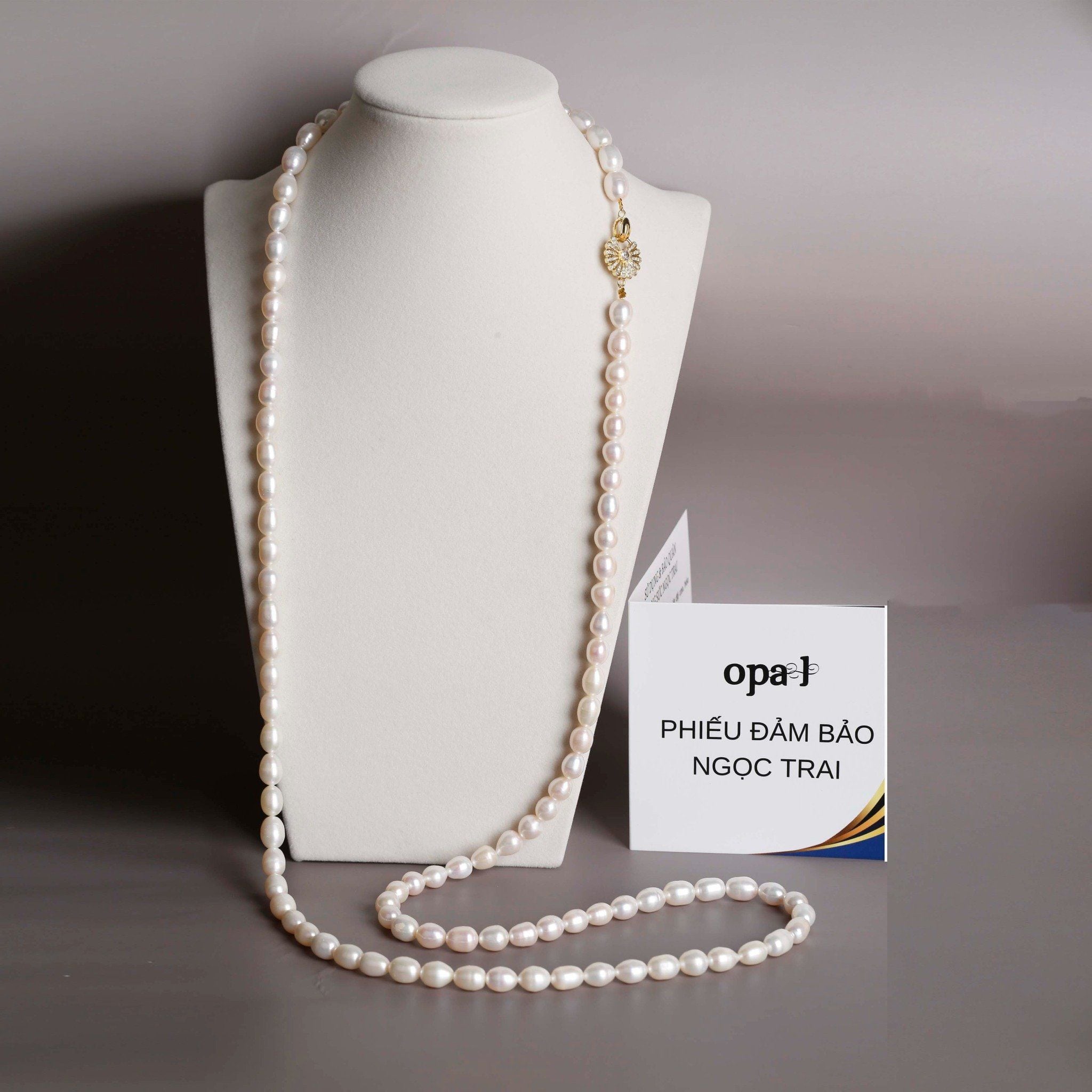  Vòng cổ ngọc trai dáng dài phong cách 