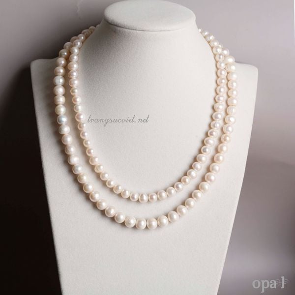  Vòng cổ ngọc trai 2 layer trắng sang trọng-Món quà tri ân 