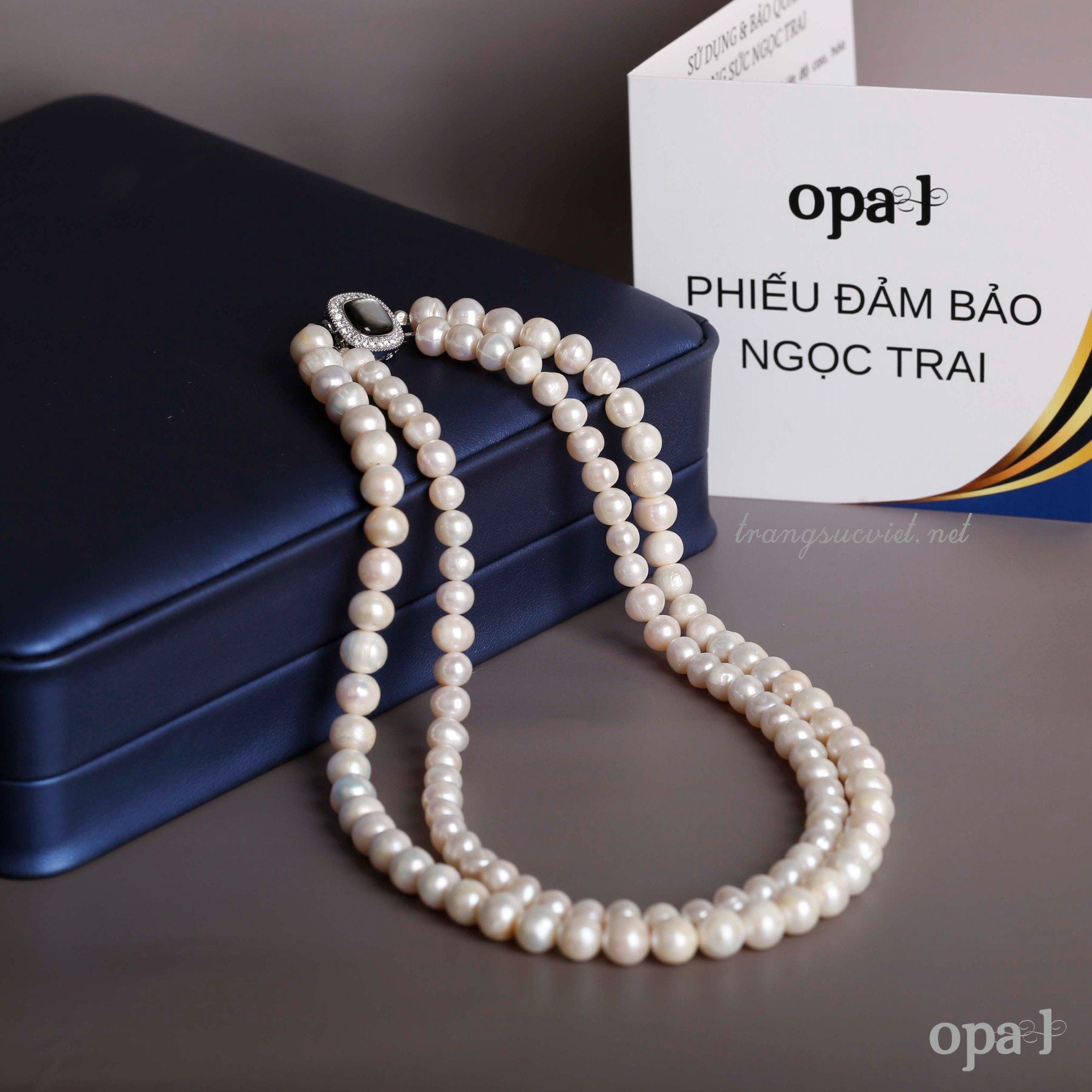  Vòng cổ ngọc trai 2 layer trắng sang trọng-Món quà tri ân 