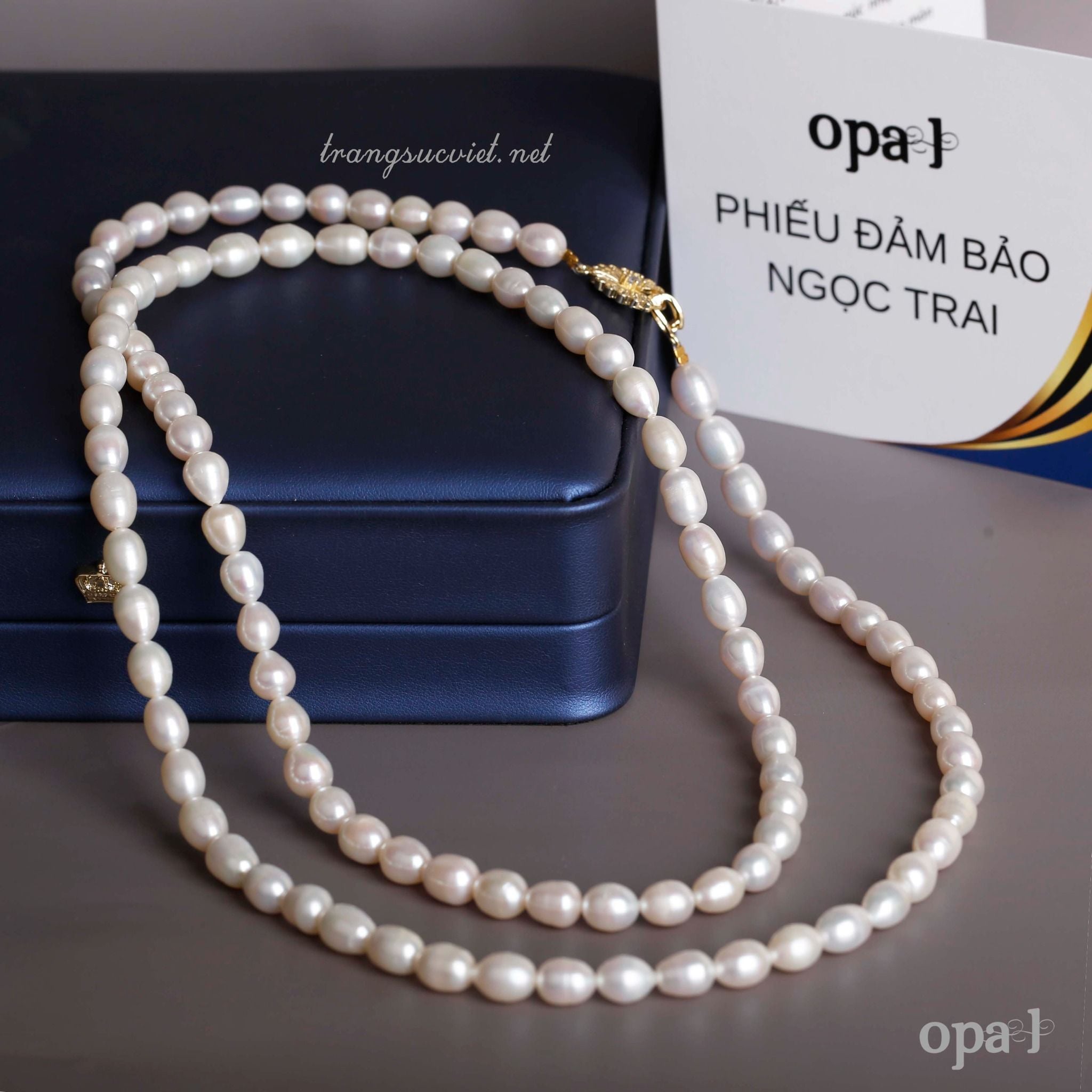  Vòng cổ ngọc trai dáng dài phong cách 