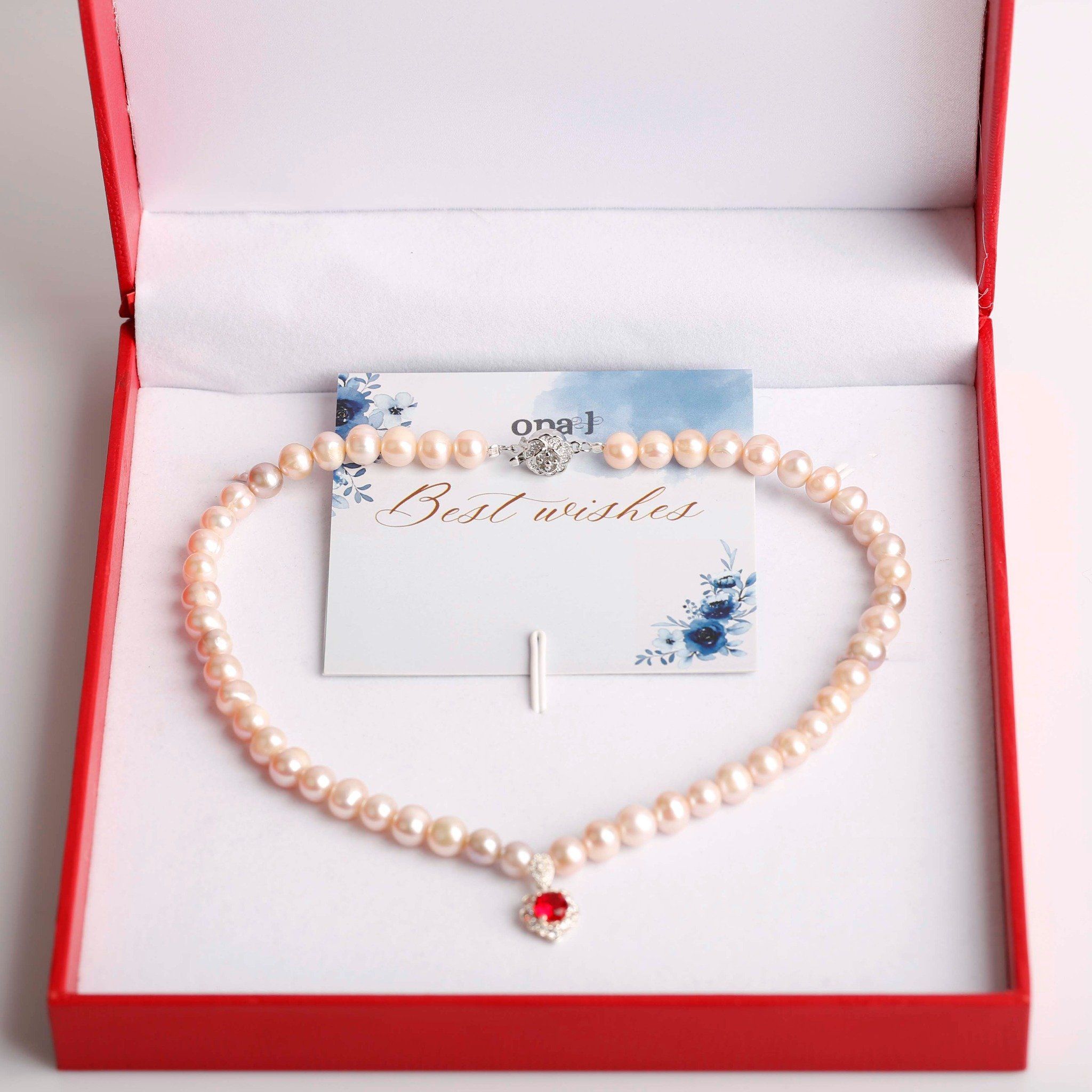  BST Vòng cổ ngọc trai ánh sắc nhẹ nhàng + TẶNG hoa tai 