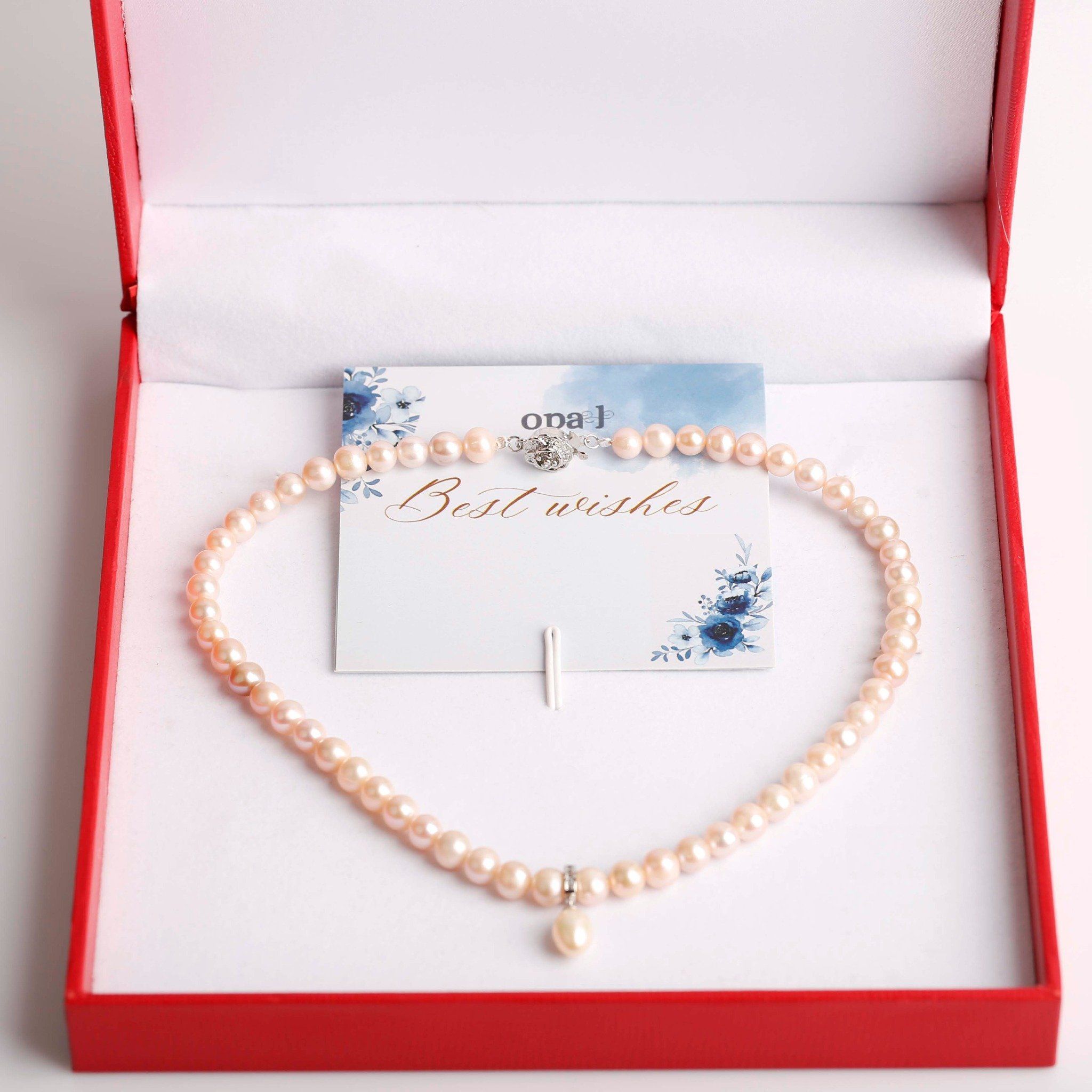  BST Vòng cổ ngọc trai ánh sắc nhẹ nhàng + TẶNG hoa tai 