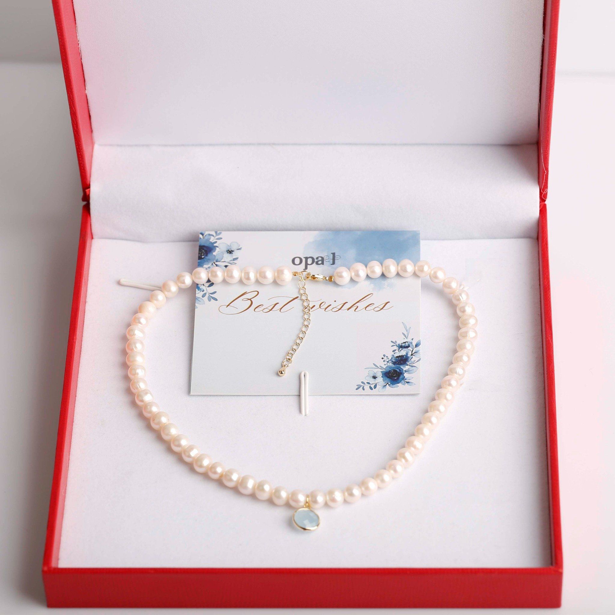  BST Vòng cổ ngọc trai ánh sắc nhẹ nhàng + TẶNG hoa tai 