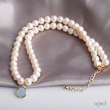  BST Vòng cổ ngọc trai ánh sắc nhẹ nhàng + TẶNG hoa tai 