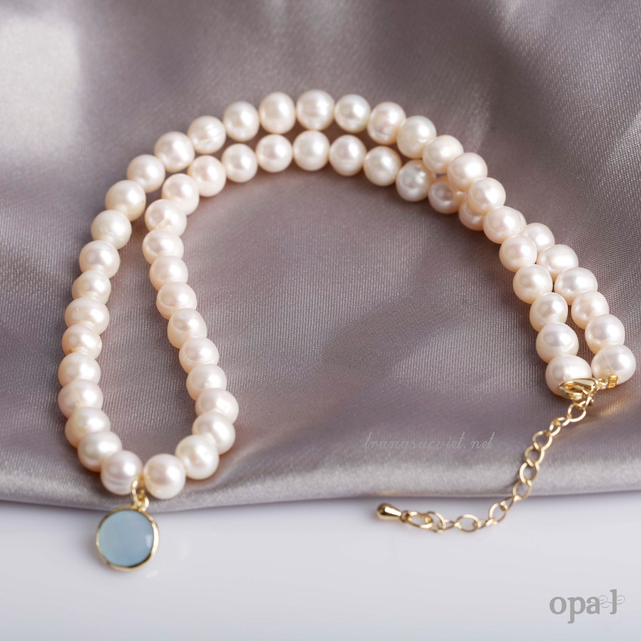  BST Vòng cổ ngọc trai ánh sắc nhẹ nhàng + TẶNG hoa tai 