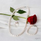  Bộ ngọc trai hạt oval trắng 