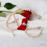  Bộ ngọc trai oval hồng dịu dàng tặng mẹ 