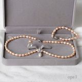  Bộ ngọc trai oval hồng dịu dàng tặng mẹ 