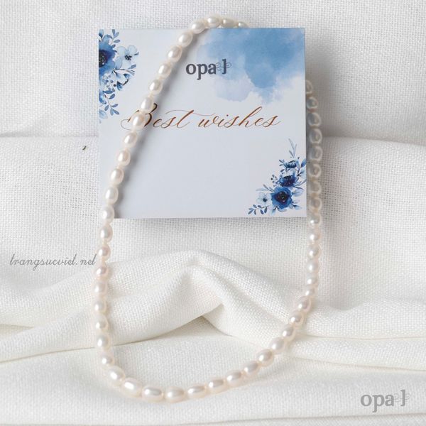  Bộ ngọc trai hạt oval trắng 