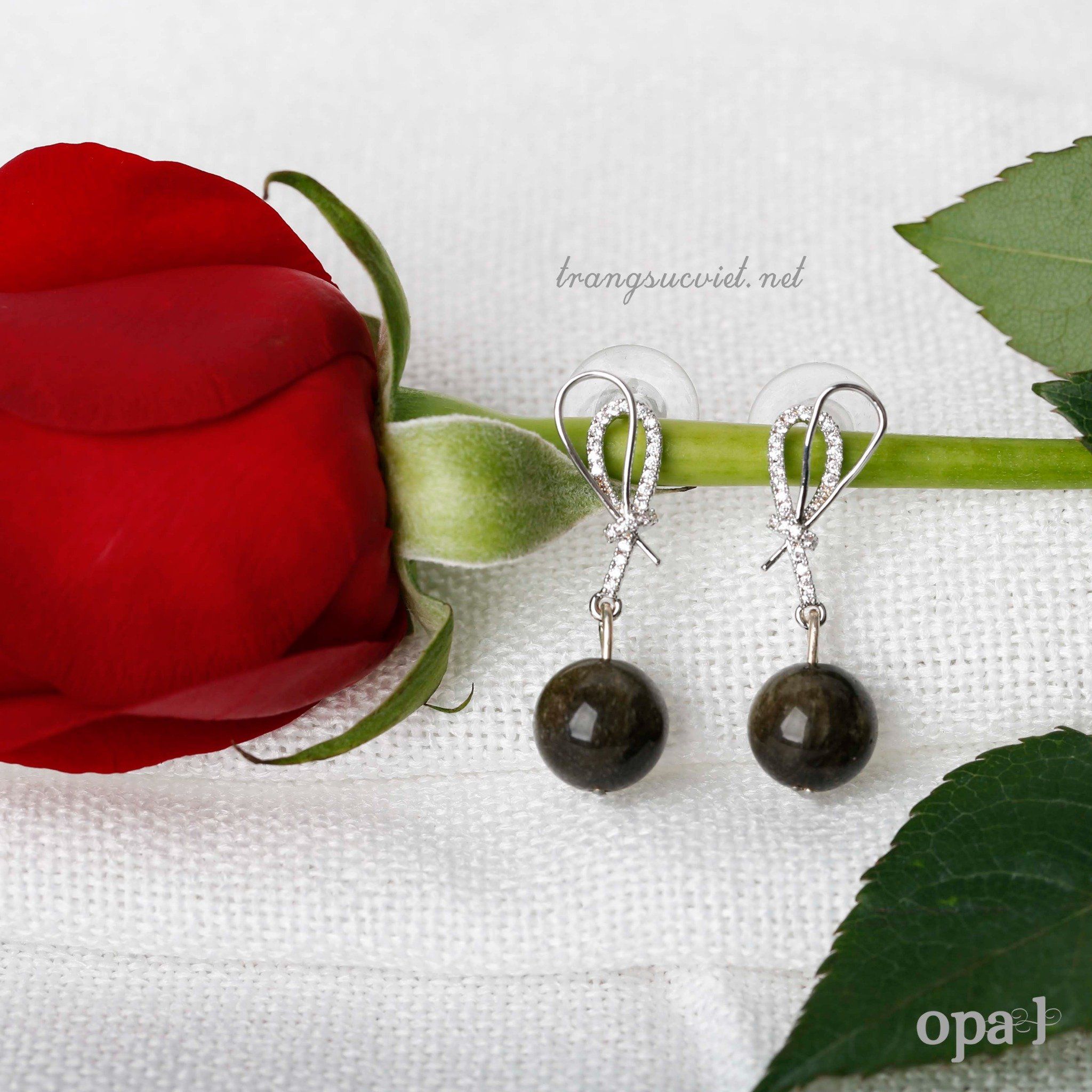  Hoa tai bạc đính đá, vẻ đẹp khác biệt 