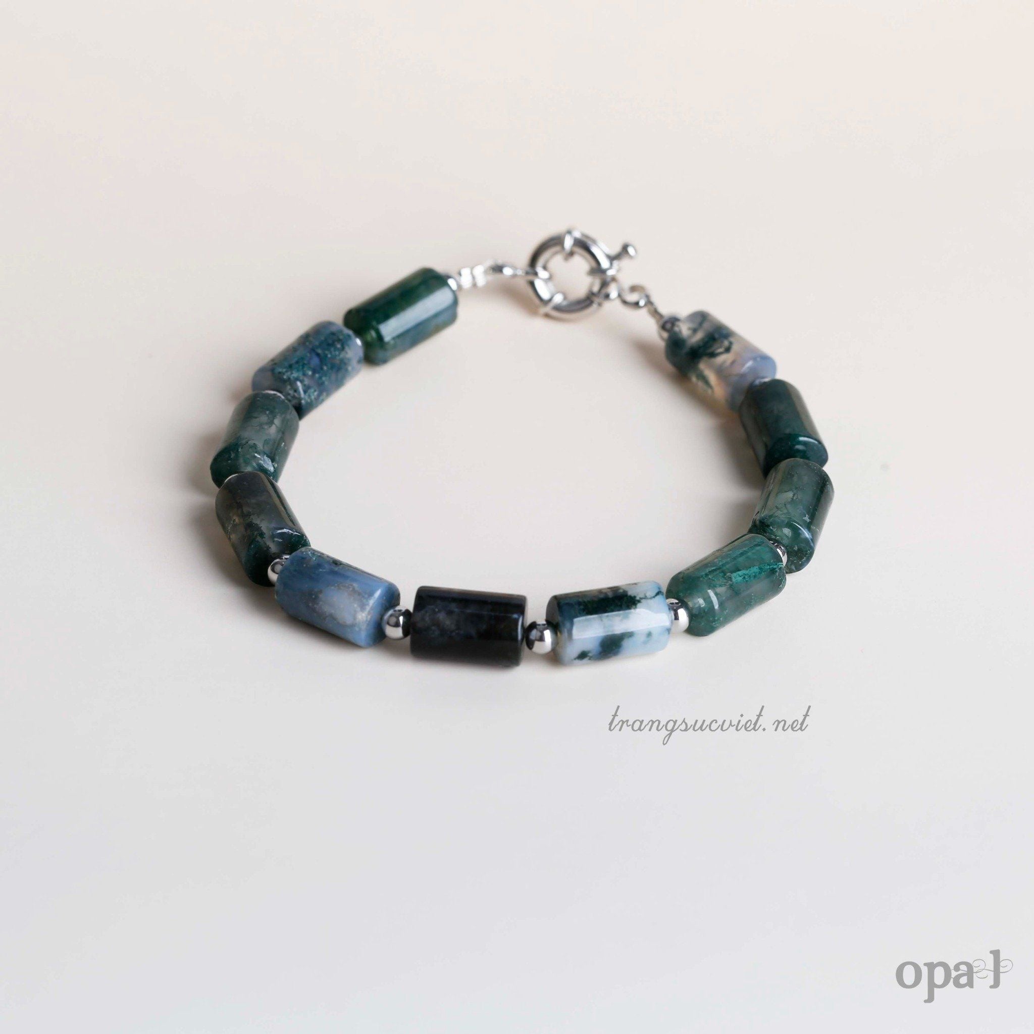 Vòng tay đá thạch anh rêu -bản lĩnh từ thiên nhiên 