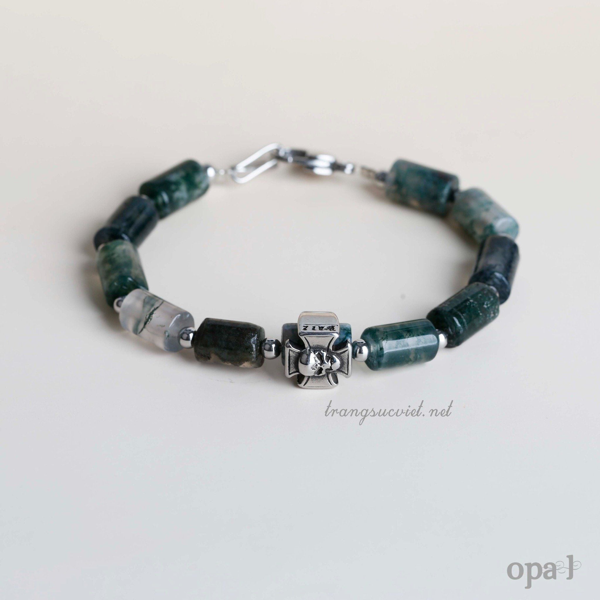  Vòng tay đá thạch anh rêu -bản lĩnh từ thiên nhiên 