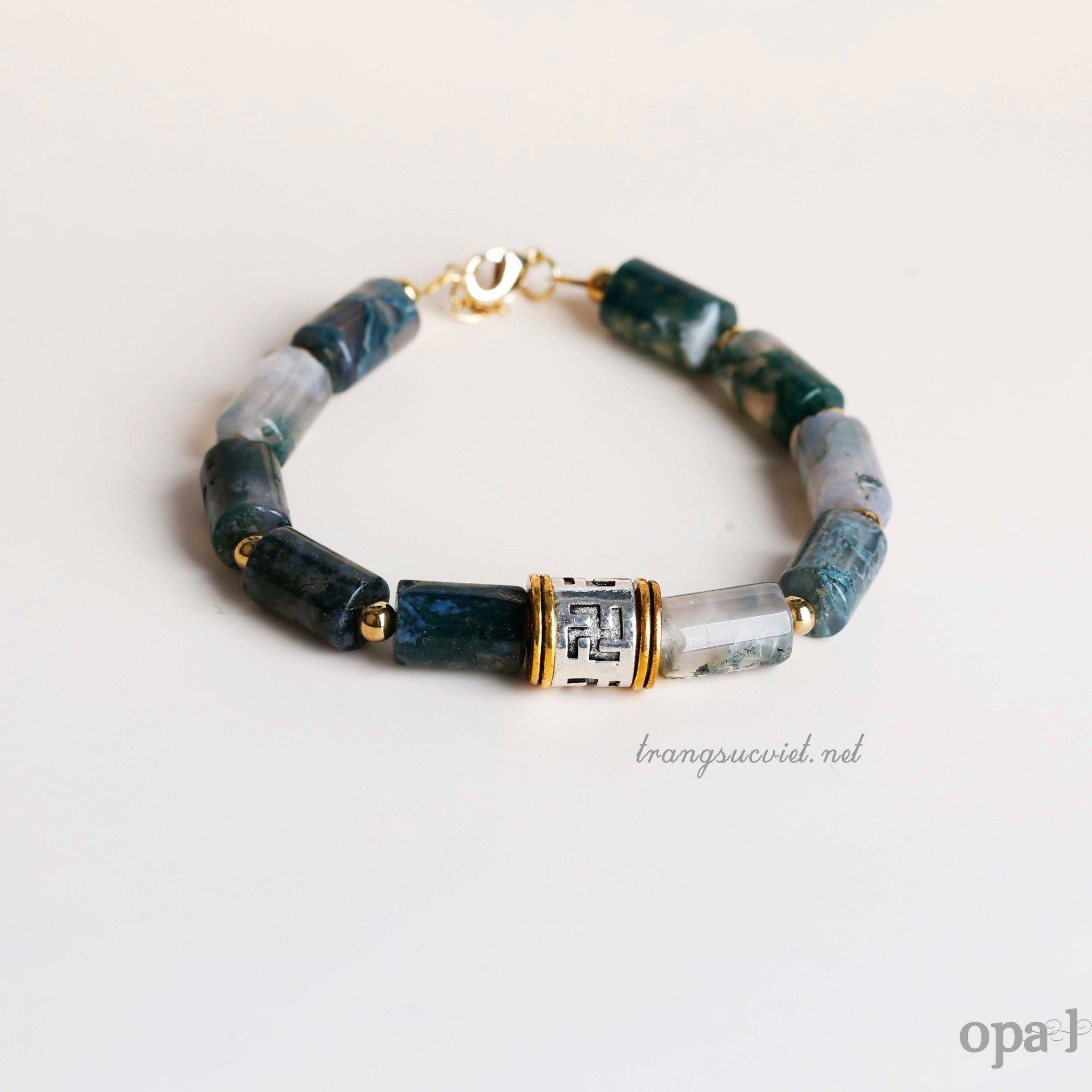  Vòng tay đá thạch anh rêu -bản lĩnh từ thiên nhiên 
