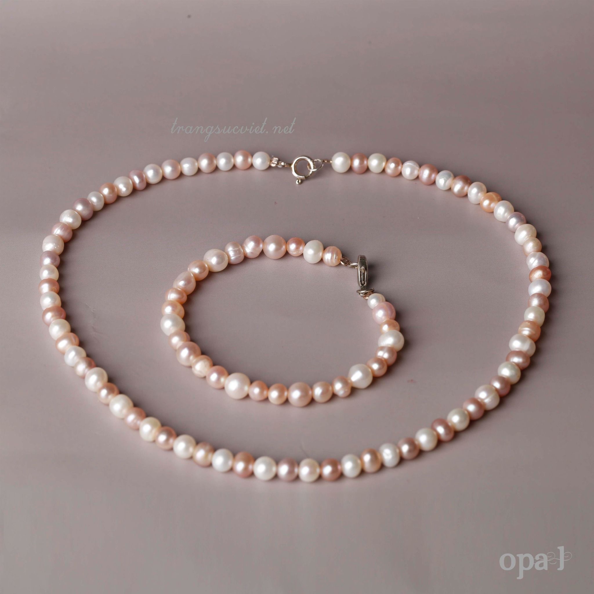  Vòng Choker ngọc trai phối trắng tím 6 ly, nét dịu êm của sự lãng mạn 