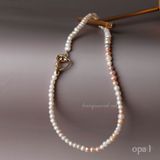  Vòng Choker ngọc trai phối trắng tím 6 ly, nét dịu êm của sự lãng mạn 