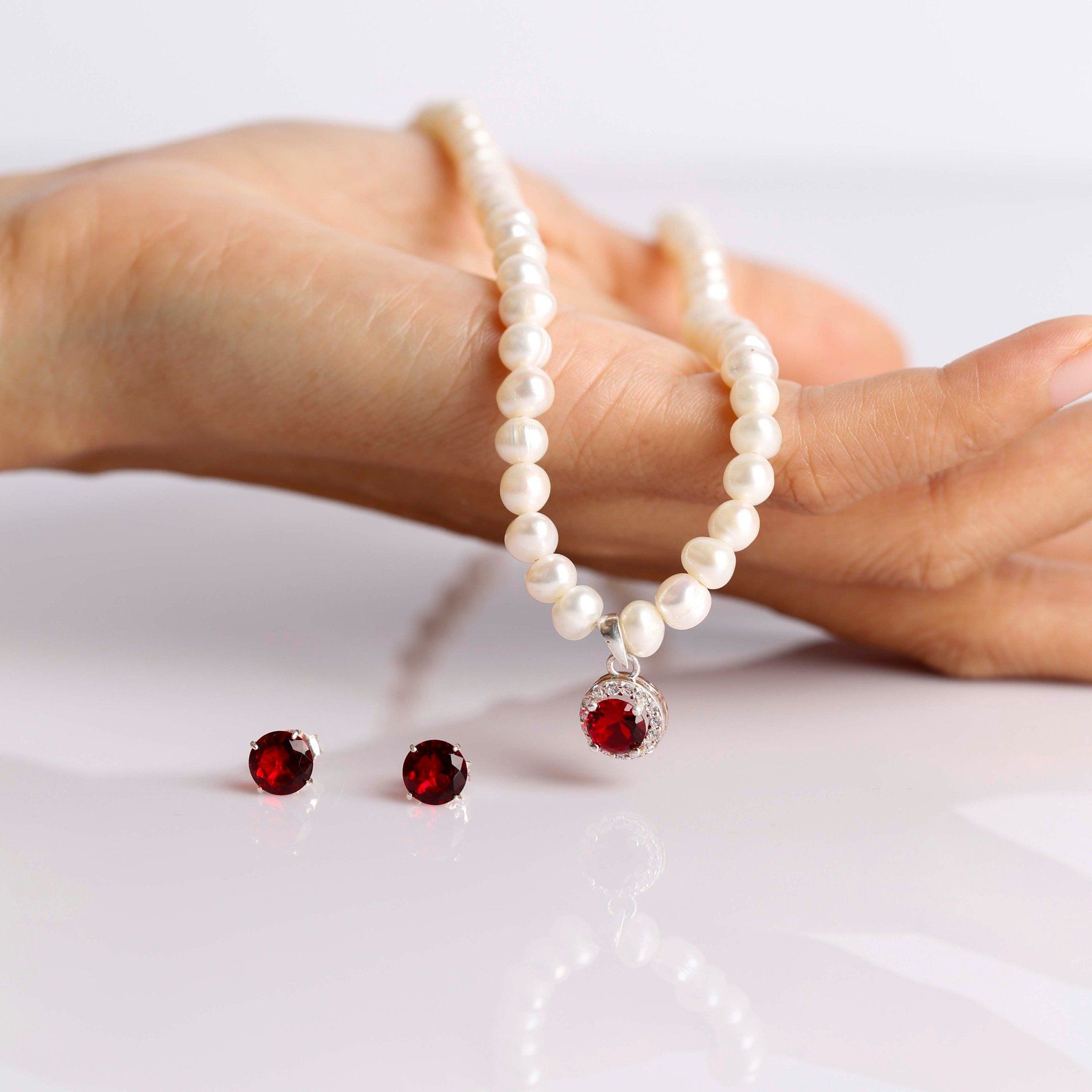  BST Bộ ngọc trai đính đá yêu thương tặng mẹ 