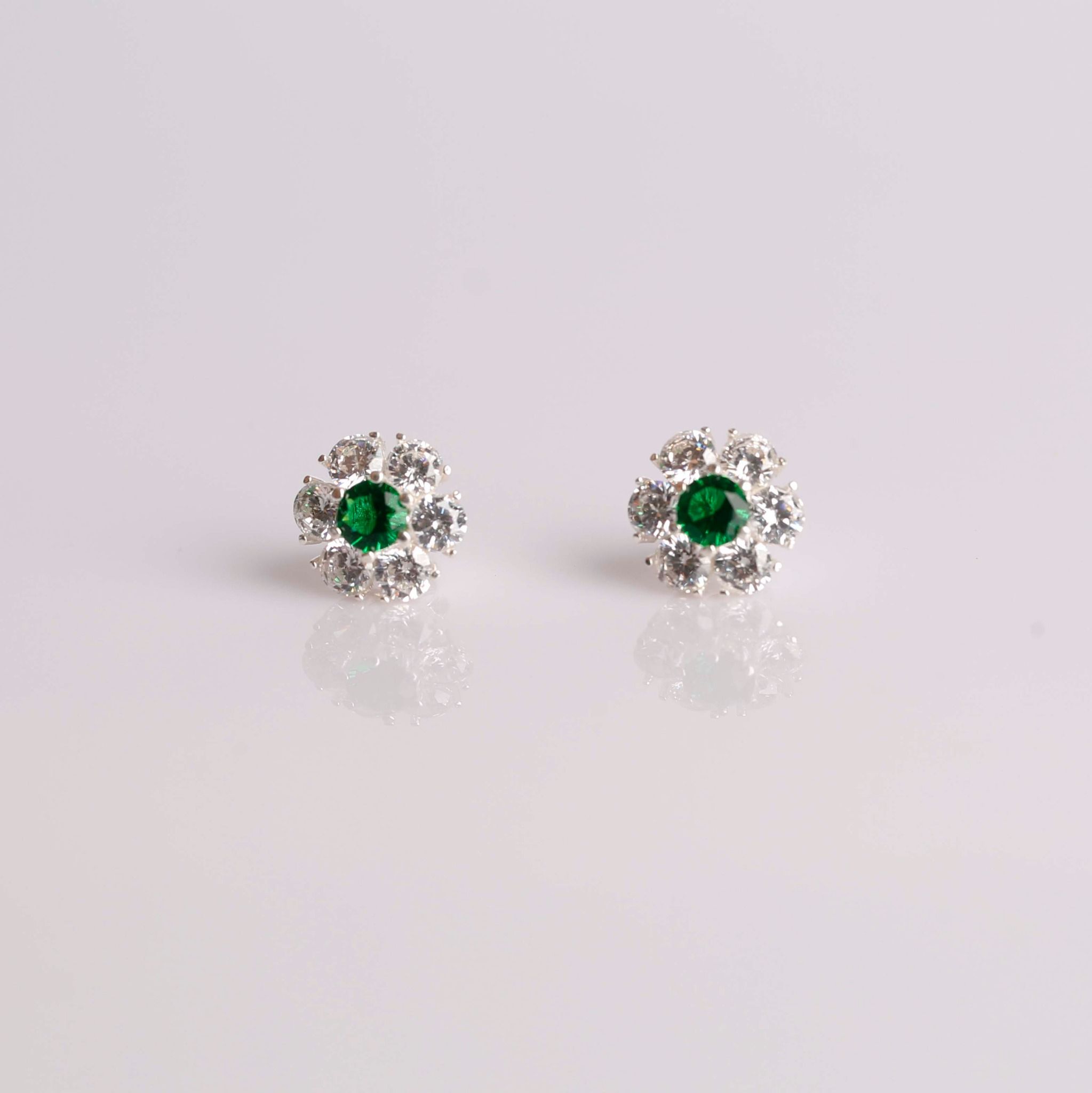  Hoa tai bạc đính đá Ross 