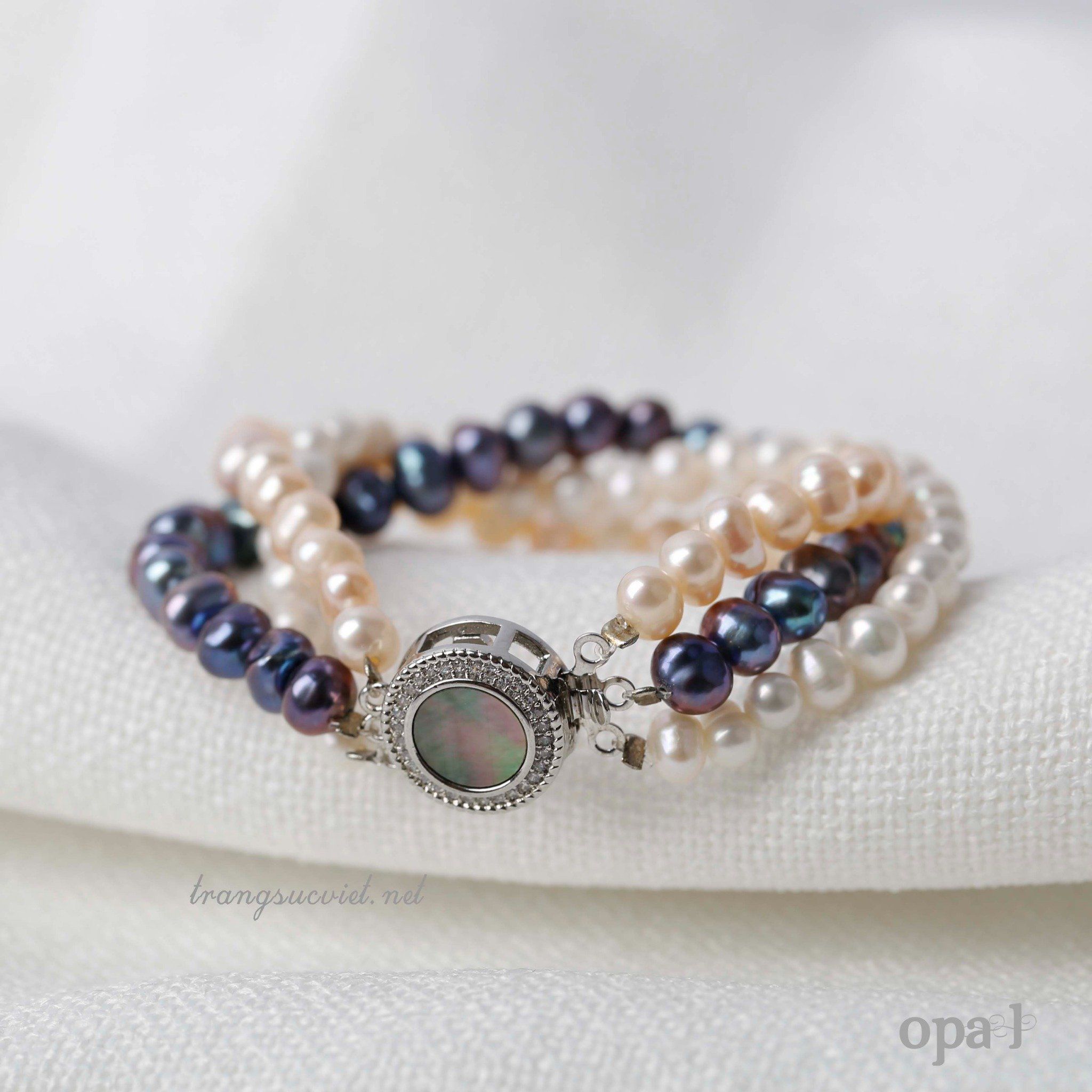  Vòng tay ngọc trai 3 layer sang trọng và tinh tế 