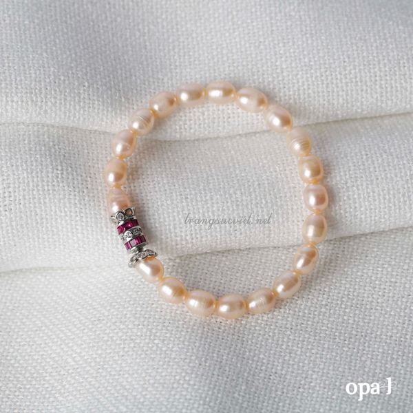  Vòng tay ngọc trai oval 