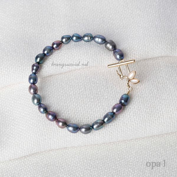  Vòng tay ngọc trai oval 