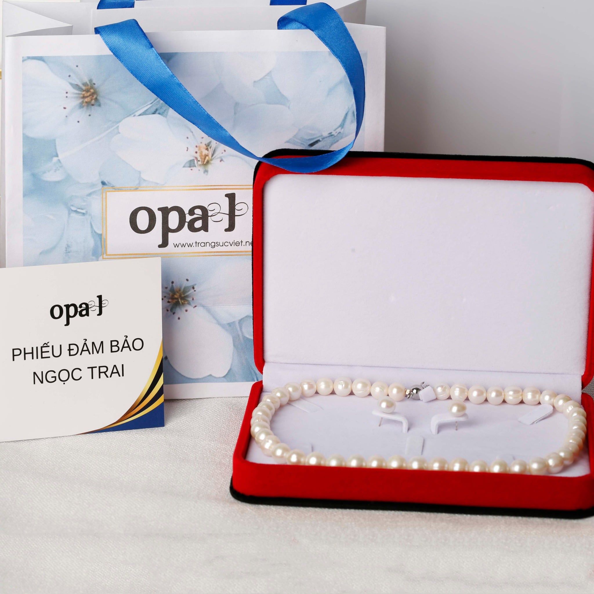  Bộ ngọc trai  trắng may mắn tặng mẹ 