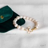  Bộ ngọc trai trắng 9ly, khóa thiết kế cánh hoa 