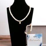  Bộ ngọc trai trắng, hồng, phối mặt dây ngọc trai 