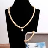  Bộ ngọc trai trắng, hồng, phối mặt dây ngọc trai 