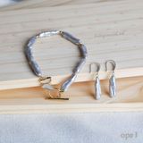  Vòng tay ngọc trai thô, dị ánh xám lạ mắt 