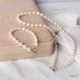  Bộ ngọc trai hạt Oval khóa xuyên 