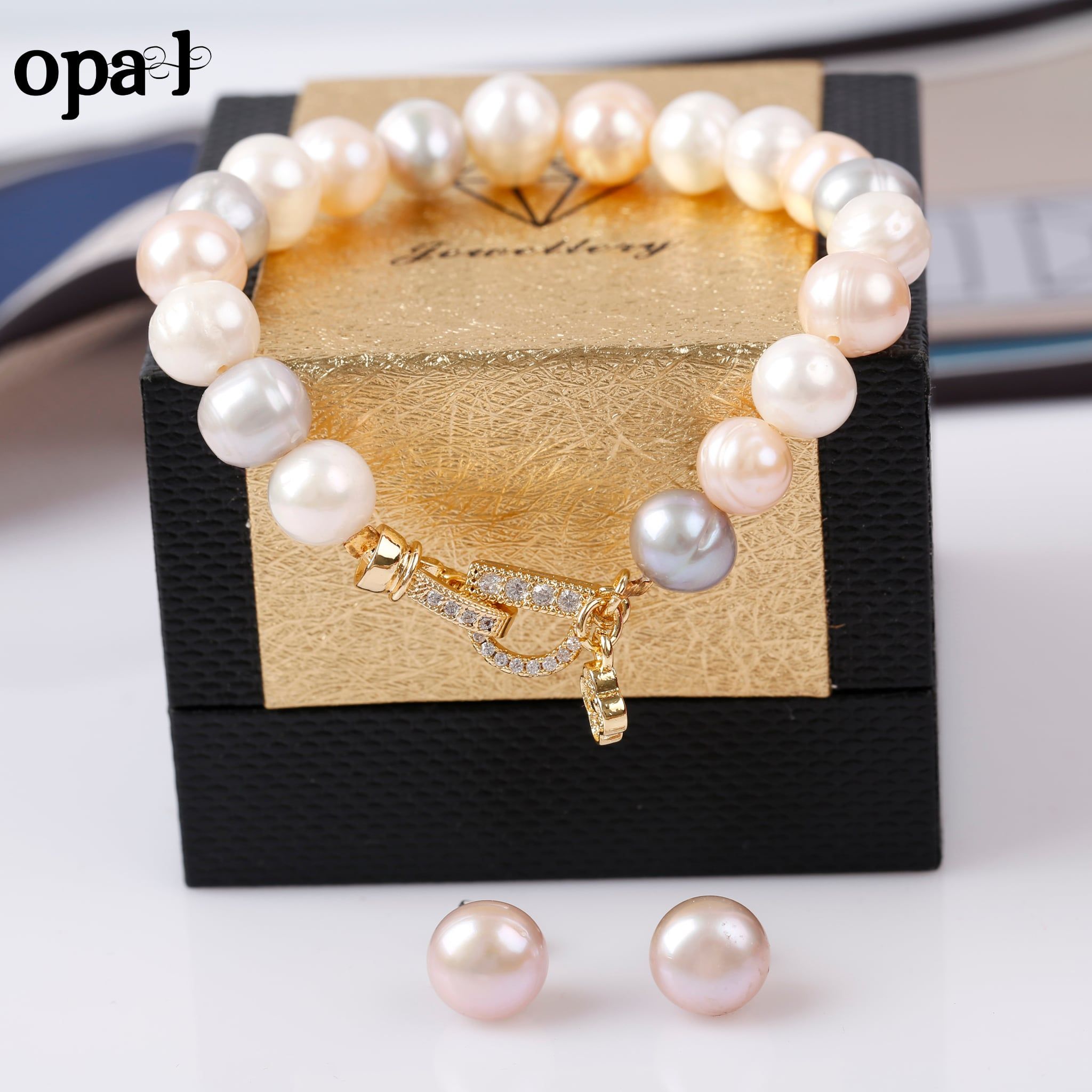  Hoa tai nụ ngọc trai bạc 925 – 4 màu ngọc 
