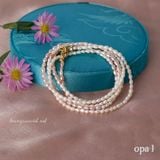  Vòng cổ sắc xuân- ngọc trai hạt gạo dáng dài 