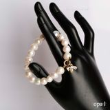  Vòng tay ngọc trai trắng tròn 9 ly khóa ong 