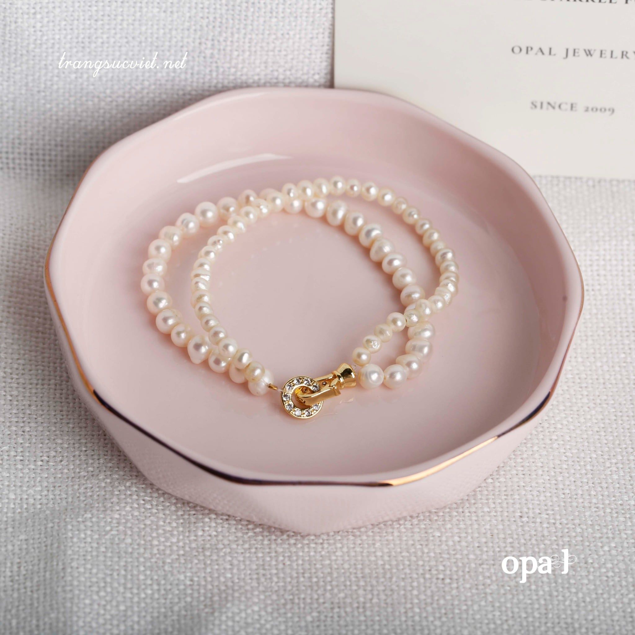  Vòng tay ngọc trai đôi hạt nhí 
