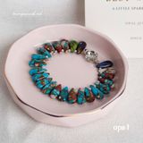  Vòng tay đa sắc giọt nước- đá Agate 