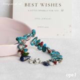  Vòng tay đa sắc giọt nước- đá Agate 