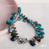  Vòng tay đa sắc giọt nước- đá Agate 