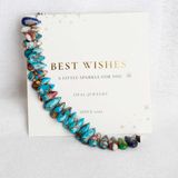  Vòng tay đa sắc giọt nước- đá Agate 