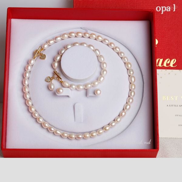  Bộ ngọc trai Oval trắng-món quà sang trọng 