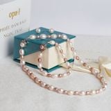  Bộ ngọc trai Oval phối mà trắng-tím-Dịu dàng và ấn tượng 
