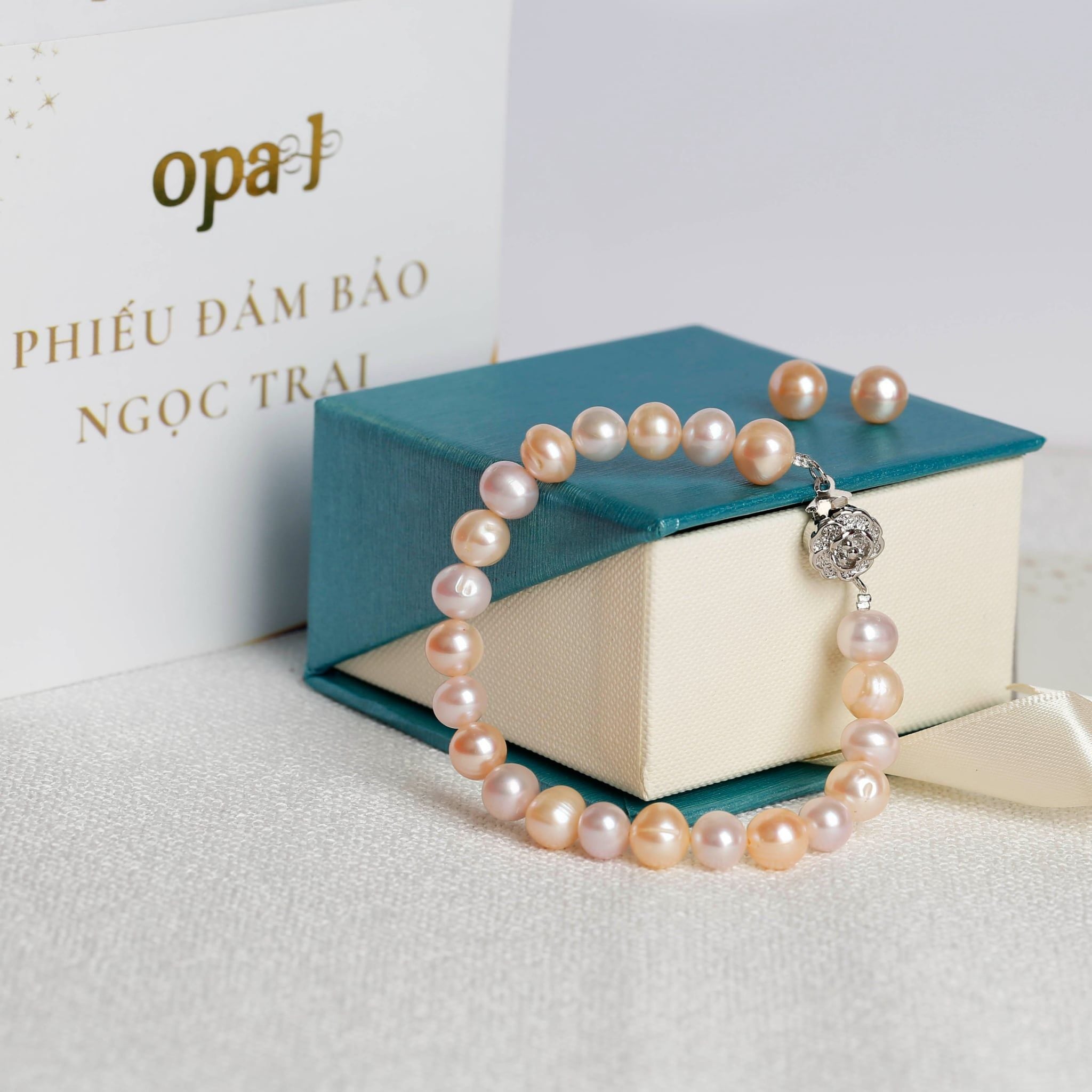  Set quà tặng yêu thương-vòng tay và hoa tai ngọc trai 