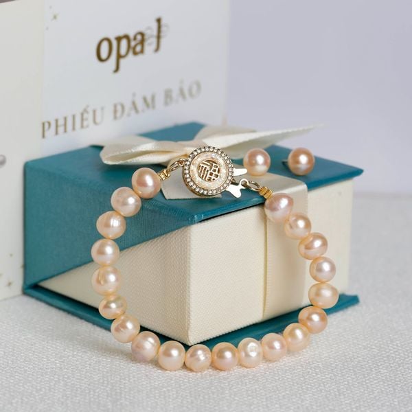  Set quà tặng yêu thương-vòng tay và hoa tai ngọc trai 