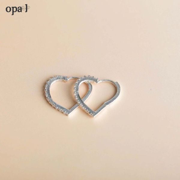  Hoa tai bạc bấm đính đá 