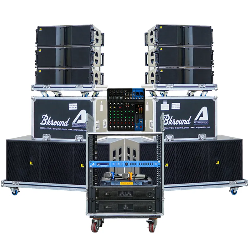 Ảnh minh họa Dàn âm thanh Line Array Passive Actpro 09 (6 full Array bass đôi 20 KR608F + 2 sub hơi Bass đôi 50 + 2 đẩy + Cros +...) 1