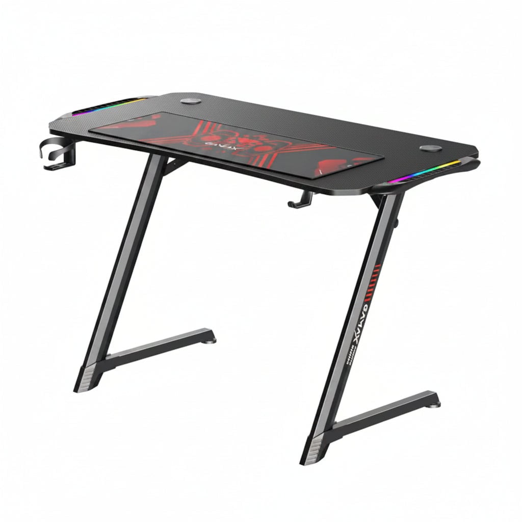 Bàn gaming Gamax Z5-1160 (TD-03) bề mặt sợi carbon tích hợp đèn RGB và bàn di chuột - RGB / Đen
