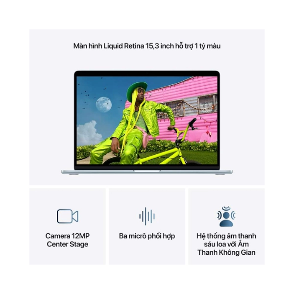 Ảnh minh họa Laptop Apple MacBook Air M5 15 inch Sky Blue MDVT4SA/A (M5/ Ram 16GB/ SSD 1TB/ 15 inch/ macOS/ 1Y/ Bạc) 3