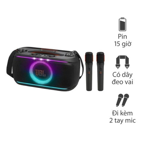 Loa JBL PartyBox On The Go 2, Có Dây Đeo Vai, Pin 15H, Bluetooth 5.4