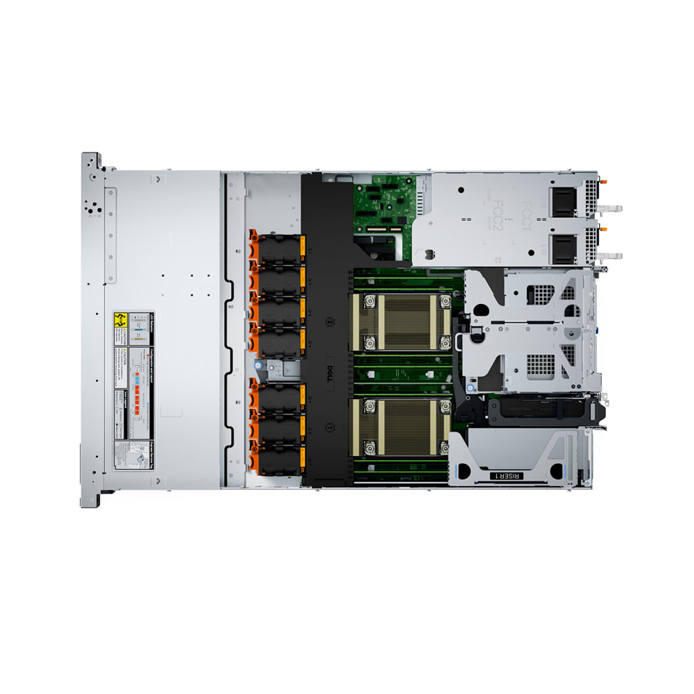 Ảnh minh họa Máy chủ Dell PowerEdge R660XS 42SVRDR660-10A (Intel Xeon Silver 4510 2.4G | 2x16GB Ram | 2x1.2TB HDD | PERC H755 | BC 5720DP 1GbE LOM | BC 57414DP 10/25GbE OCP | iDRAC9, Enterprise 16G | DHP PSU 2 x 800W | 2xJumper Cord | DVD-ROM EXT | Bezel | Rails 2
